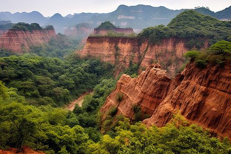 丹霞地貌山景图片