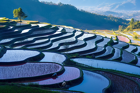 水平梯田图片