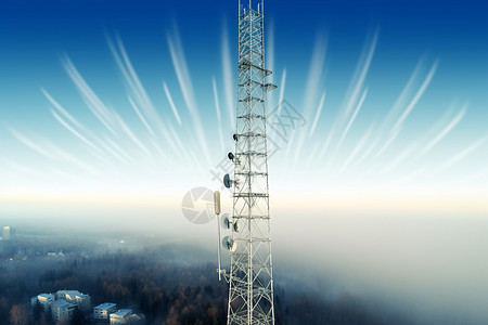 传输塔无线电天线高清图片