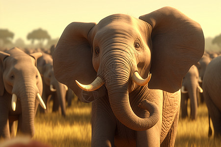 一只端庄的大象图片