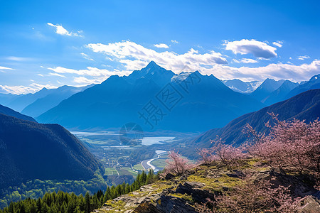 山脉间的峡谷图片