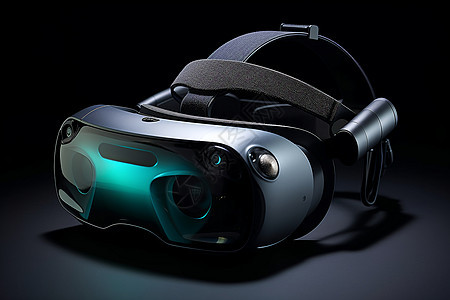 黑色背景上的VR眼镜图片