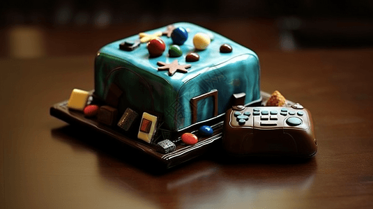 游戏机造型生日蛋糕图片
