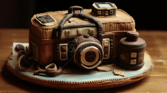 生日蛋糕造型的相机图片