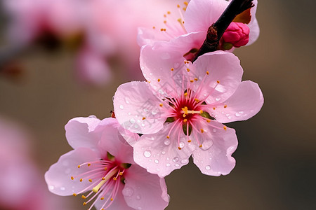 鲜艳的桃花背景图片