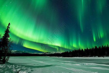 天空的北极光背景图片