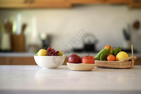 厨房中的有机蔬果图片