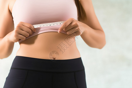 肥胖女人的腰围特写图片