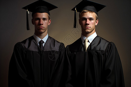 两名穿着正式服装的毕业生图片