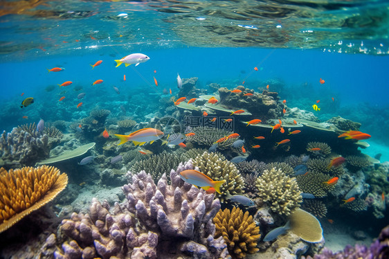 深海的珊瑚礁图片
