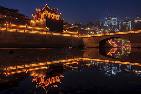 景观照明城市的夜景背景