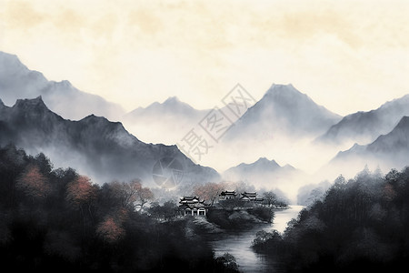 中式水墨风景图片