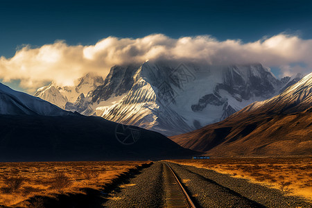 公路山脉的风景图片