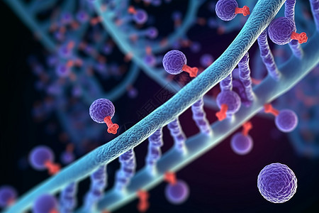 医学病毒细胞链图片