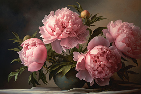 粉红色的牡丹花植物背景图片
