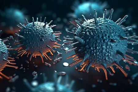 立体的抽象病毒细胞背景图片