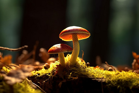 森林里的真菌蘑菇图片