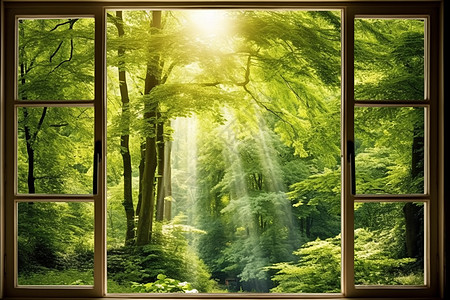 窗外的生态森林图片