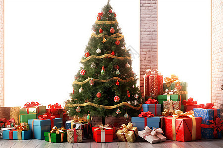 圣诞节的圣诞树背景图片