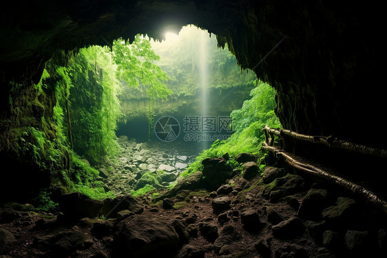 奇异峡谷雨林植物图片