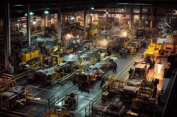 忙碌的自动化工厂图片