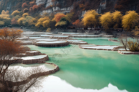 森林环绕的河流图片