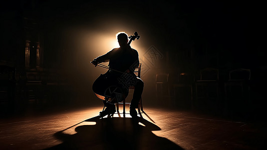 演奏中的大提琴家图片
