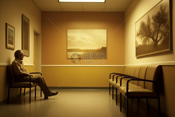 候诊室里的病人图片