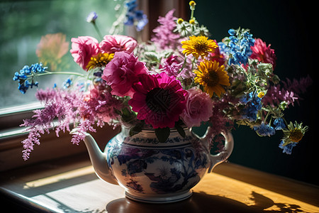 中彩色的花束图片