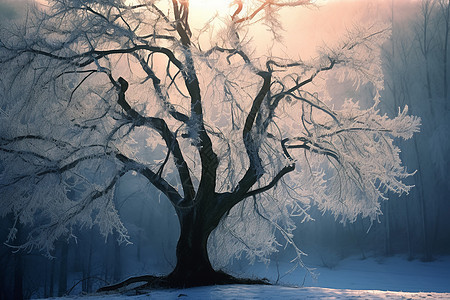 冬天里的树木图片