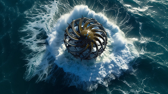 工作中的潮汐涡轮机图片