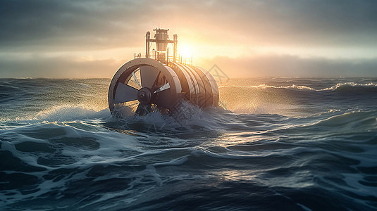 潜伏的潮汐涡轮机图片
