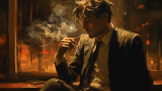 吸烟的男子图片