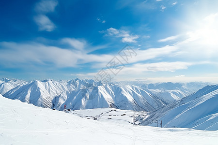 冬日的雪山图片