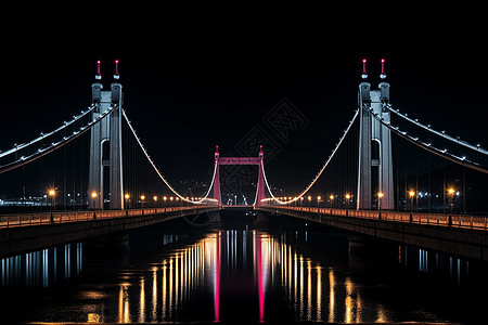 桥梁照明夜晚的桥梁背景