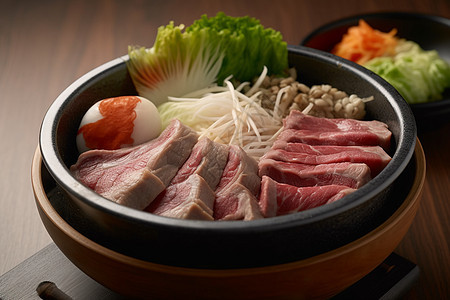 美味牛肉寿喜锅图片