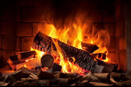 燃烧的壁炉背景图片