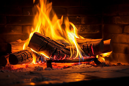 冬天的壁炉背景图片