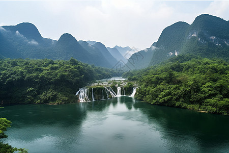 贵州黄果树风景贵州的黄果树瀑布背景