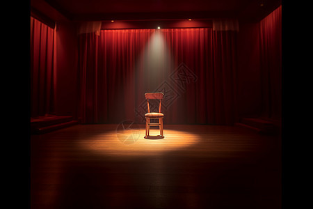 在聚光灯下的舞台上的椅子背景图片