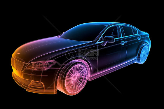 未来派汽车车辆外部轮廓设计图图片