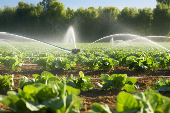 全自动灌溉绿色蔬菜图片