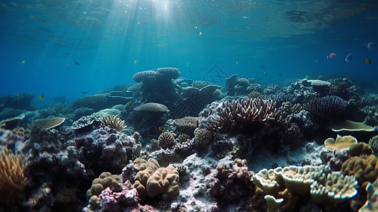 海洋生态系统海洋生物珊瑚虫背景