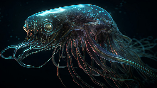 炸大鱿鱼深海神秘怪物设计图片