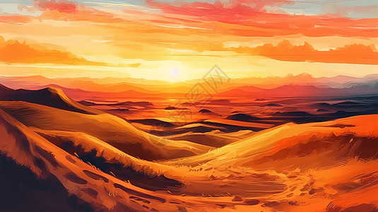 日落沙丘图片