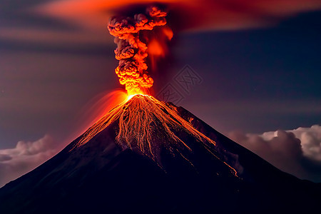 火山爆发的自然景观图片
