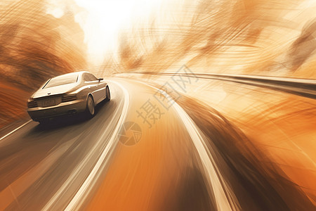 快速行驶的汽车素描图背景图片