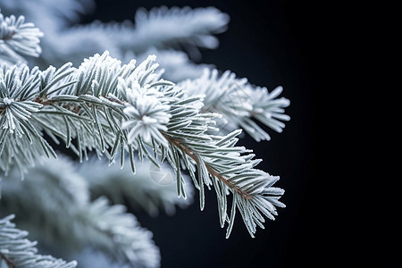 云杉的树枝和积雪图片