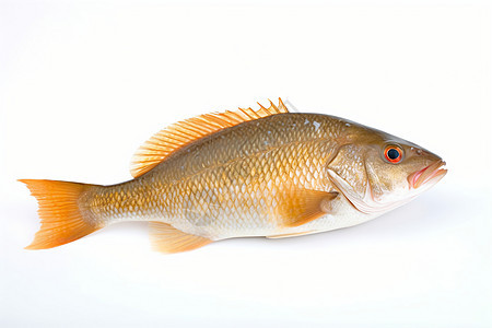 白色背景上的黄鱼图片
