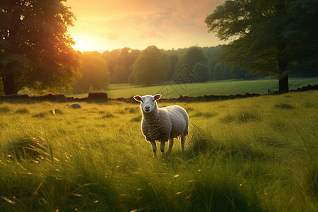 阳光下的绵羊图片